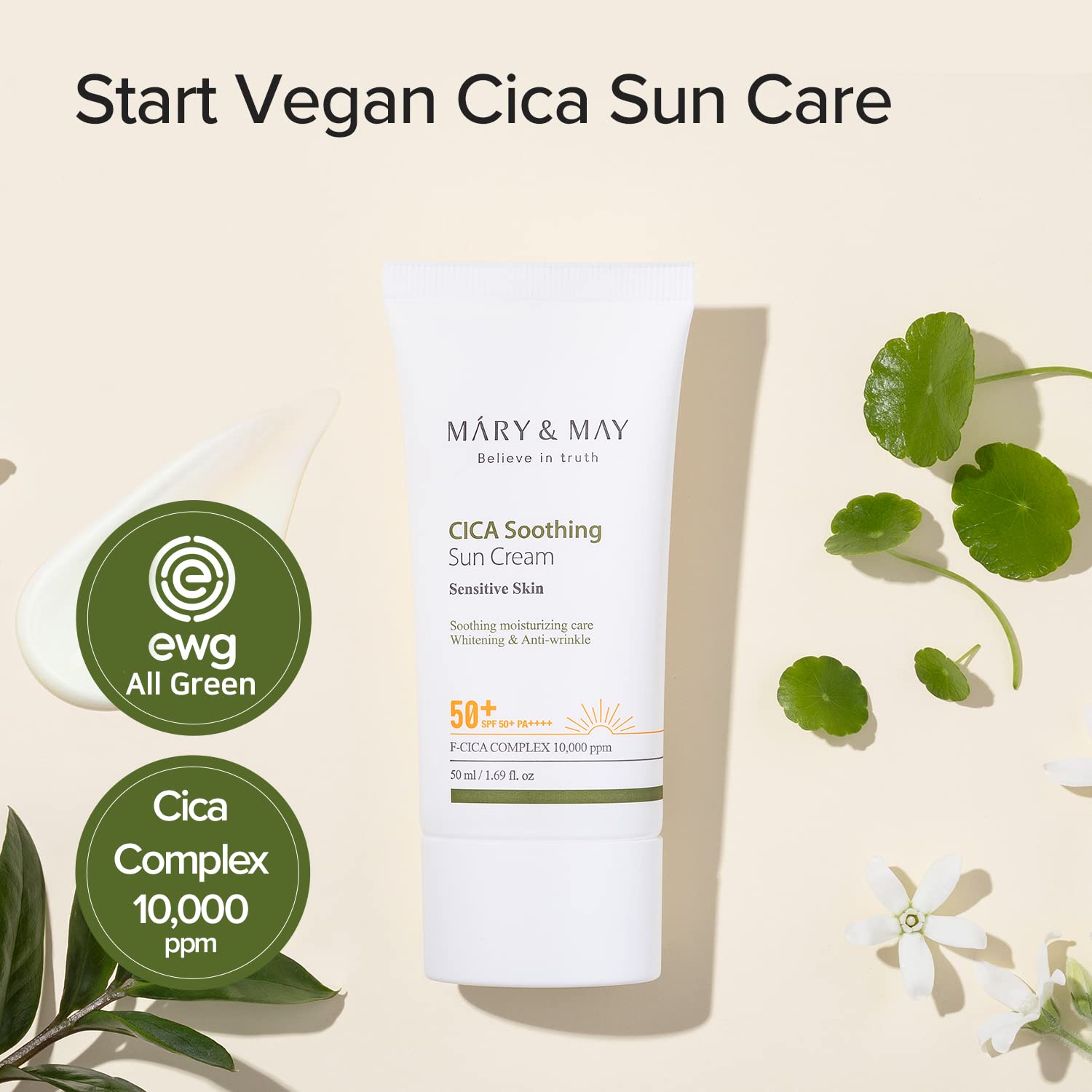 [Mary&May] CICA Soothing Sun Cream SPF50+ PA++ 50ml Wepremiumng