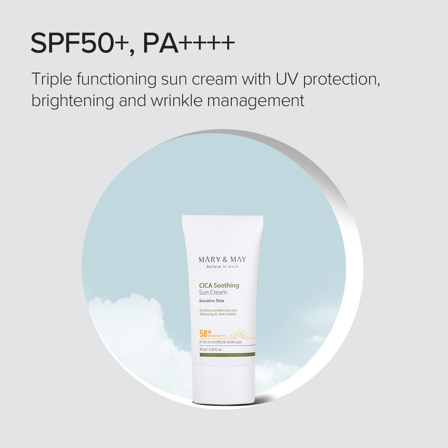 [Mary&May] CICA Soothing Sun Cream SPF50+ PA++ 50ml Wepremiumng