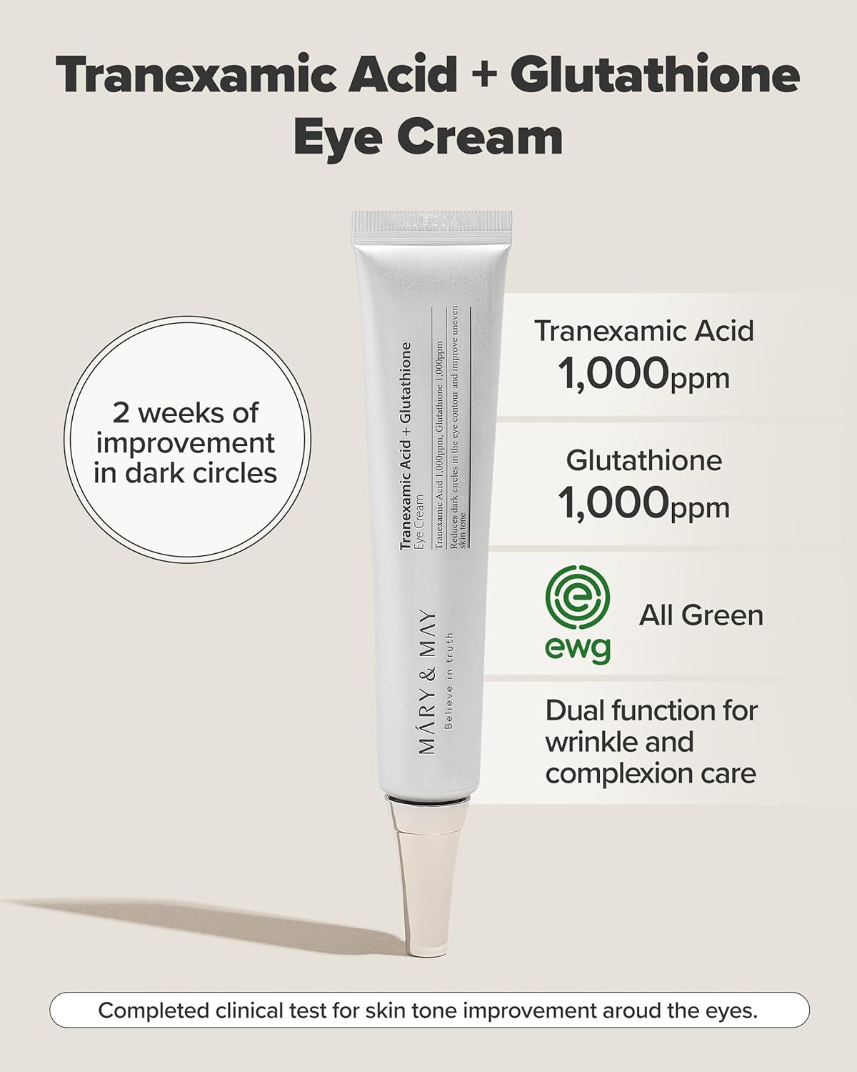 [Mary&May] Tranexamic Acid + Glutathione Eye Cream 30ml Wepremiumng