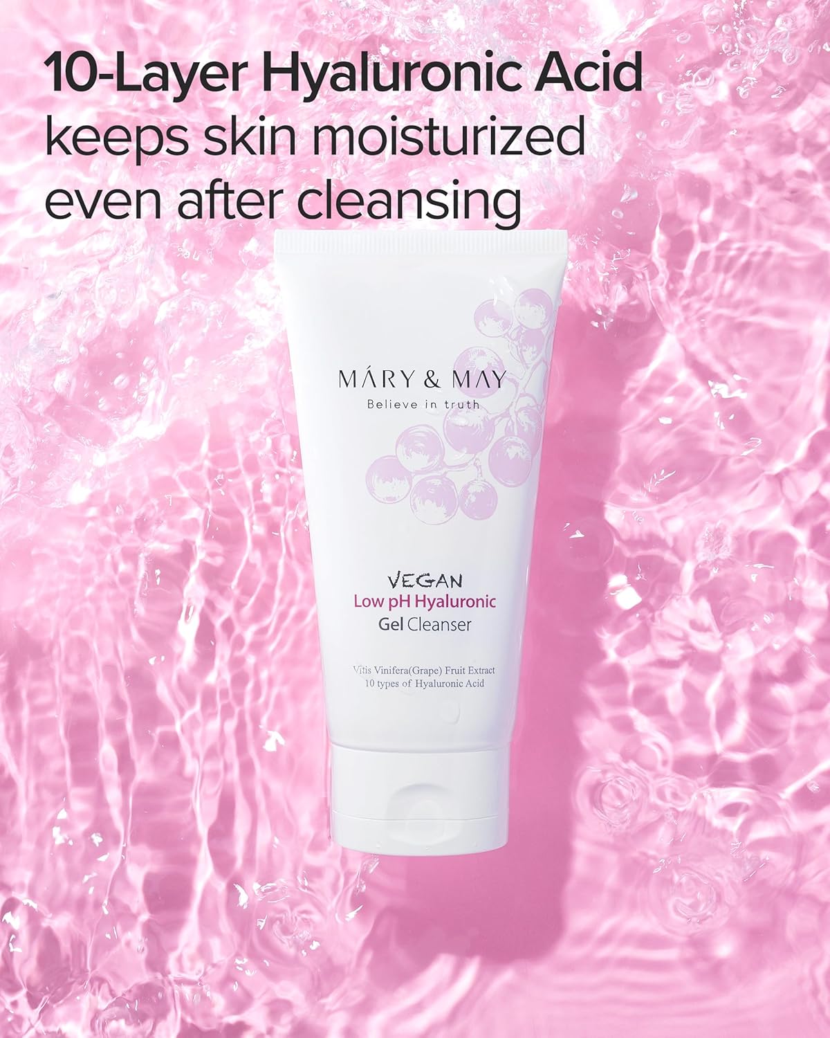 [Mary&May] Vegan Low pH Hyaluronic Gel to Foam cleanser 150ml Wepremiumng