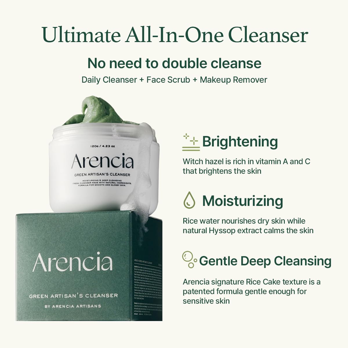 [ARENCIA] Fresh Green Cleanser 120g Wepremiumng