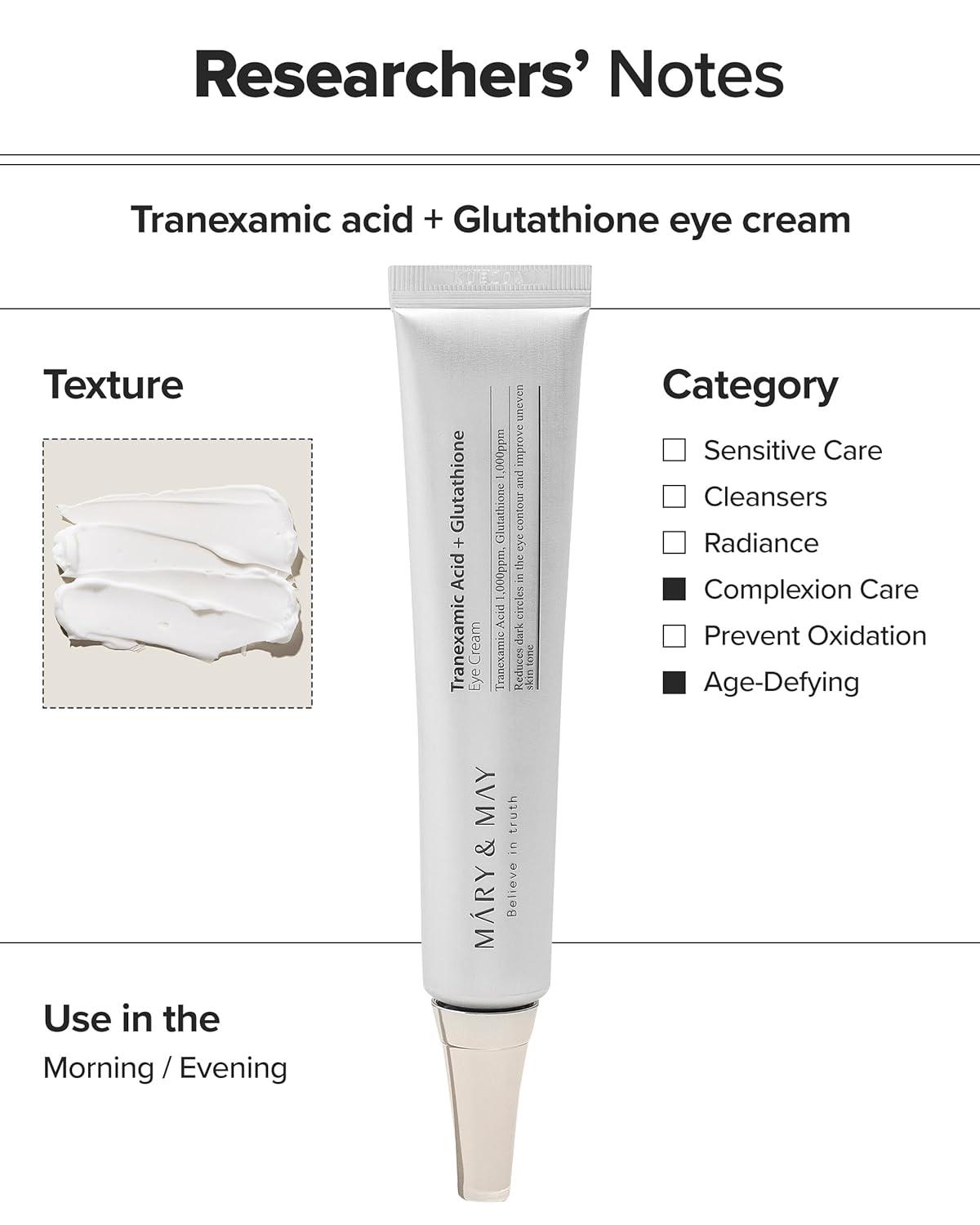 [Mary&May] Tranexamic Acid + Glutathione Eye Cream 30ml Wepremiumng