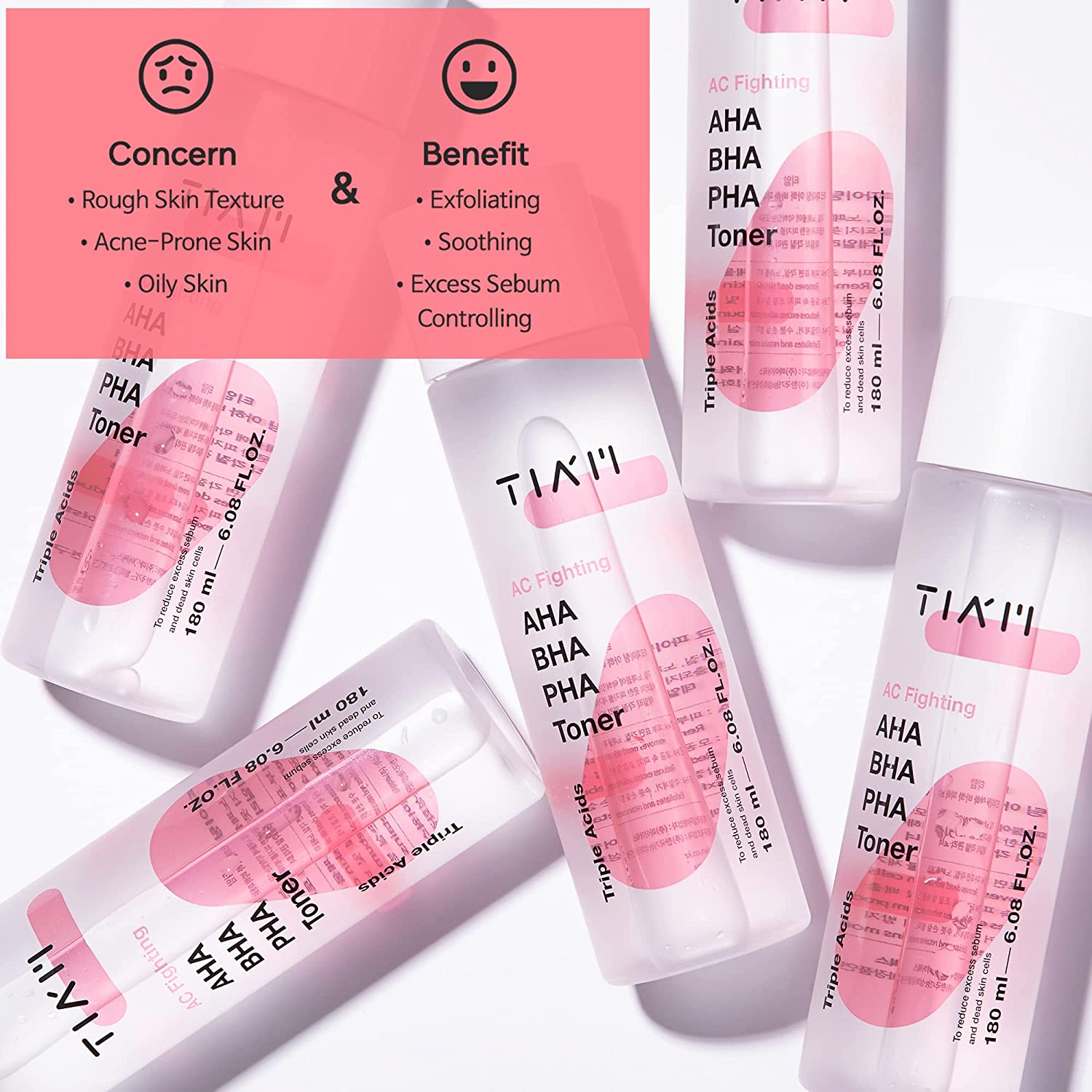 [Tiam] AC Fighting AHA BHA PHA Toner 180ml Wepremiumng