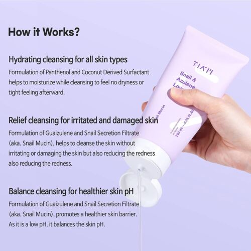 [Tiam] Snail & Azulene Low pH Cleanser 200ml Wepremiumng