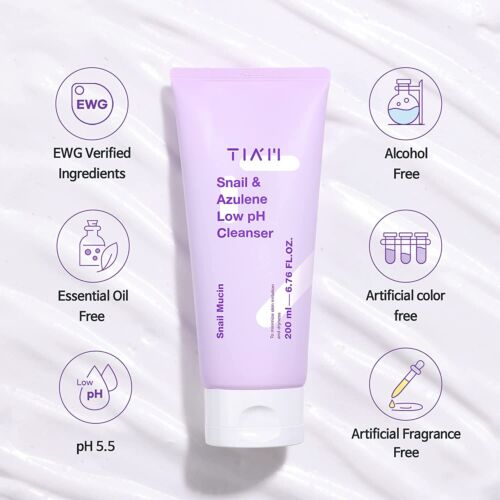 [Tiam] Snail & Azulene Low pH Cleanser 200ml Wepremiumng